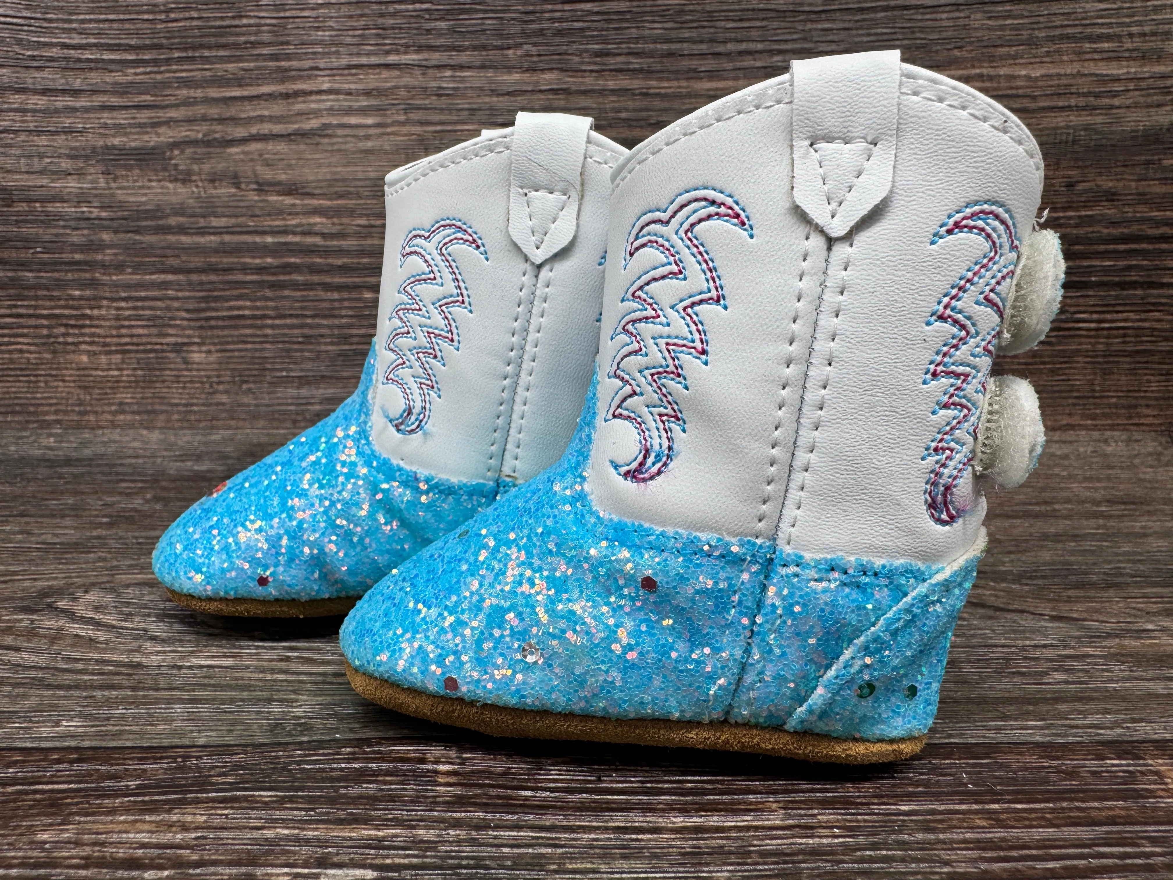 10149 Infant & Toddler Poppet Blue Glitter Bootie by Old West