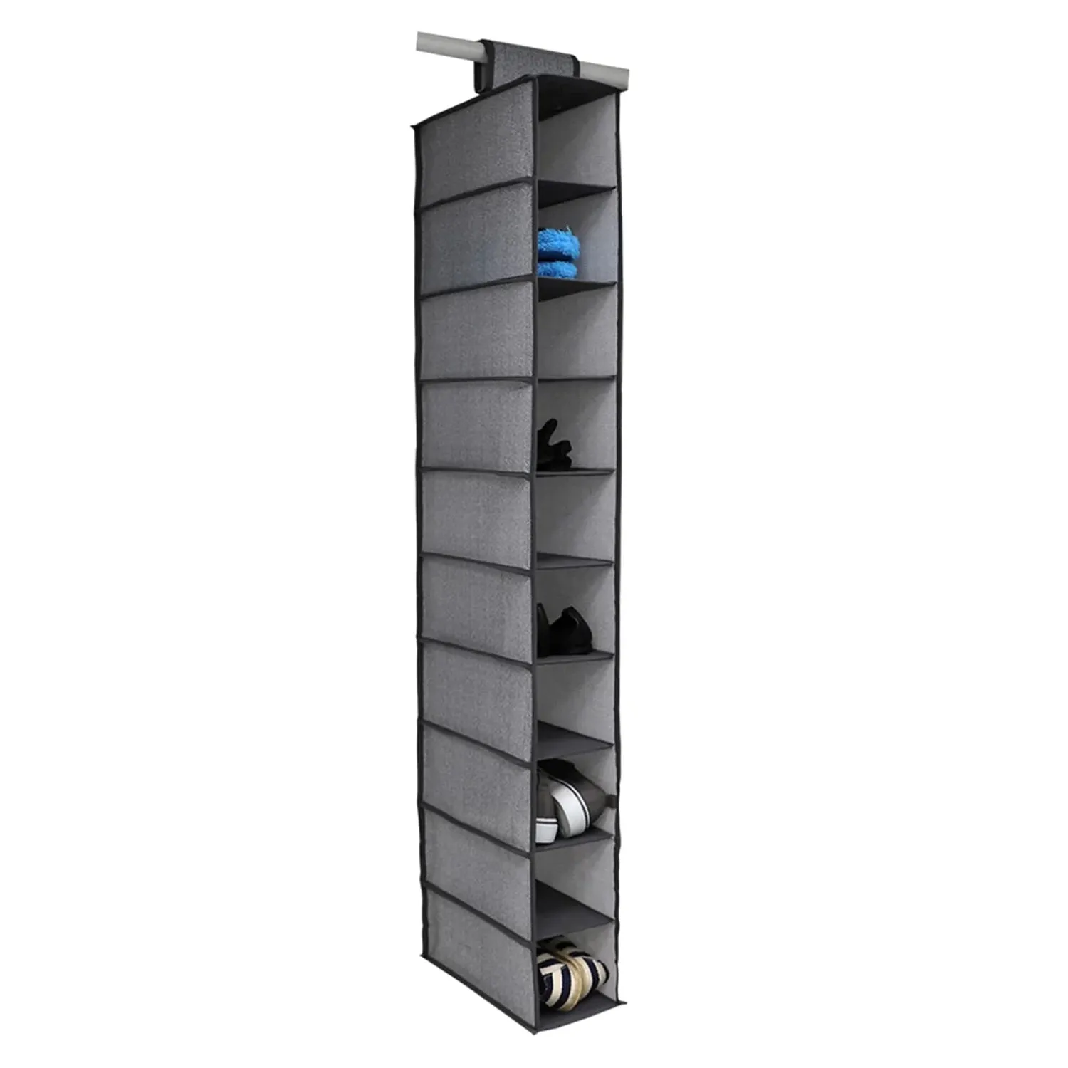 10tier Multipurpose Storage Rack, Foldable, Collapsible Fabric Wardrobe Organiser for Clothes