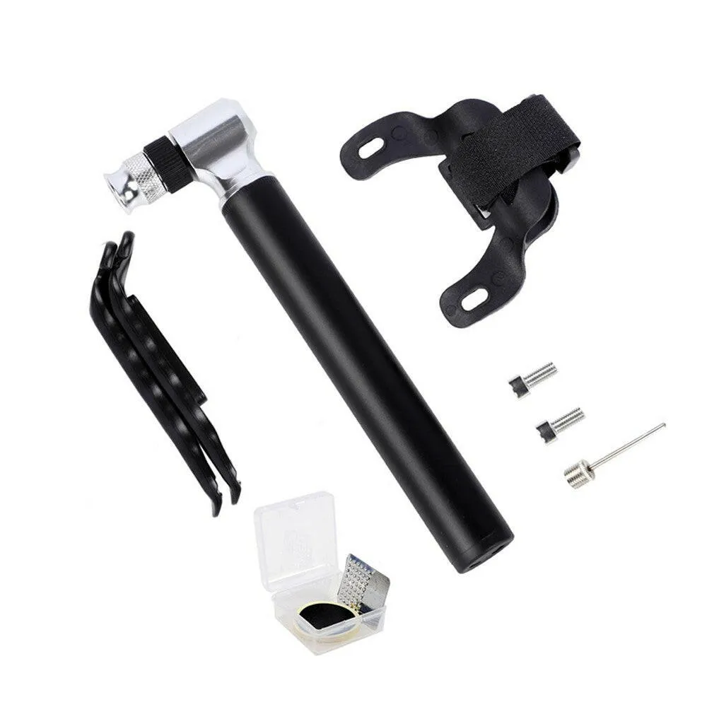 160PSI / 11Bar Mini Floor Bike Pump Tire Inflation Securepresta and Schrader Valve-Ball Needle Tire Repair Kit Included