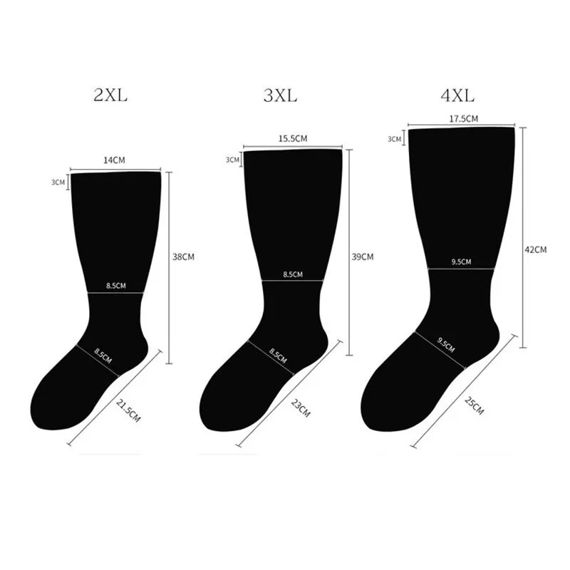 3 Pairs Plus Size Compression Socks Wide Calf for Men & Women