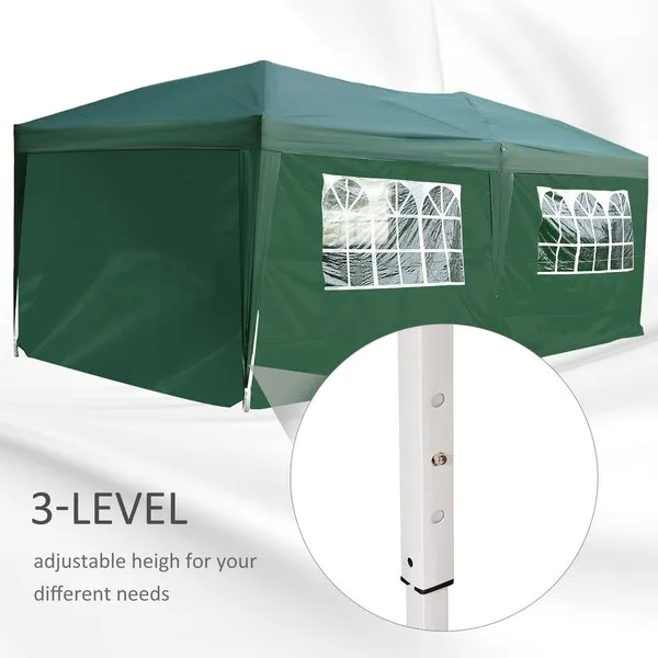 3 X 6 m Garden Pop Up Gazebo Party Tent Canopy - Green