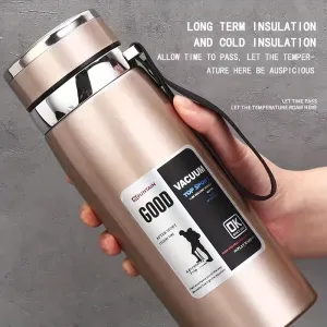 33.81oz 316 Stainless Steel Portable Insulated Cup, Large Capacity Tea Cup Water Bottle For Outdoor Camping Travel