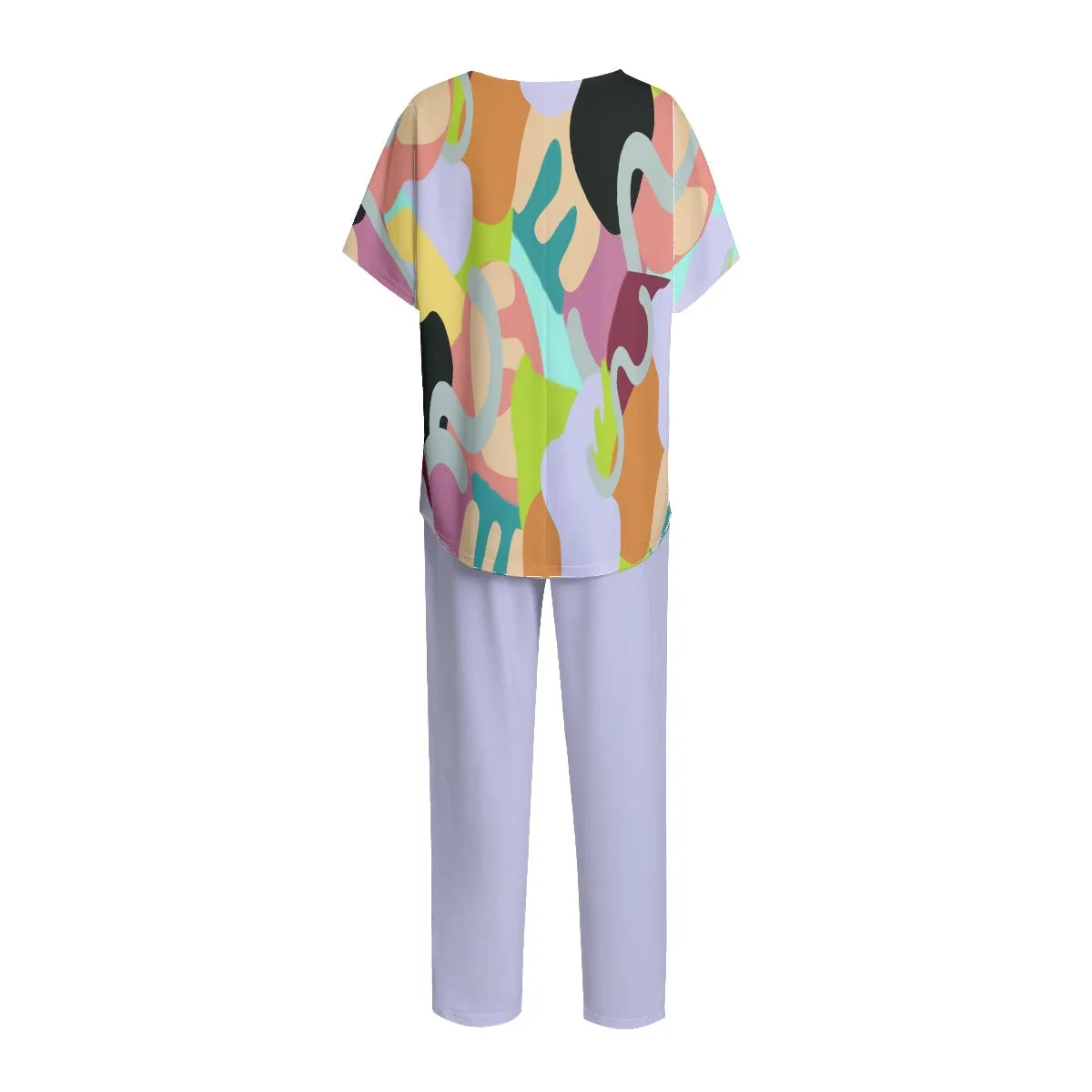 Abstract Wild Women's Wing Sleeve Trousers Set