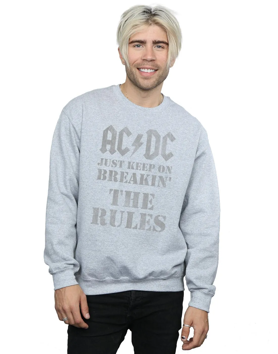 AC/DC Mens Just Keep On Breaking The Rules Cotton Sweatshirt