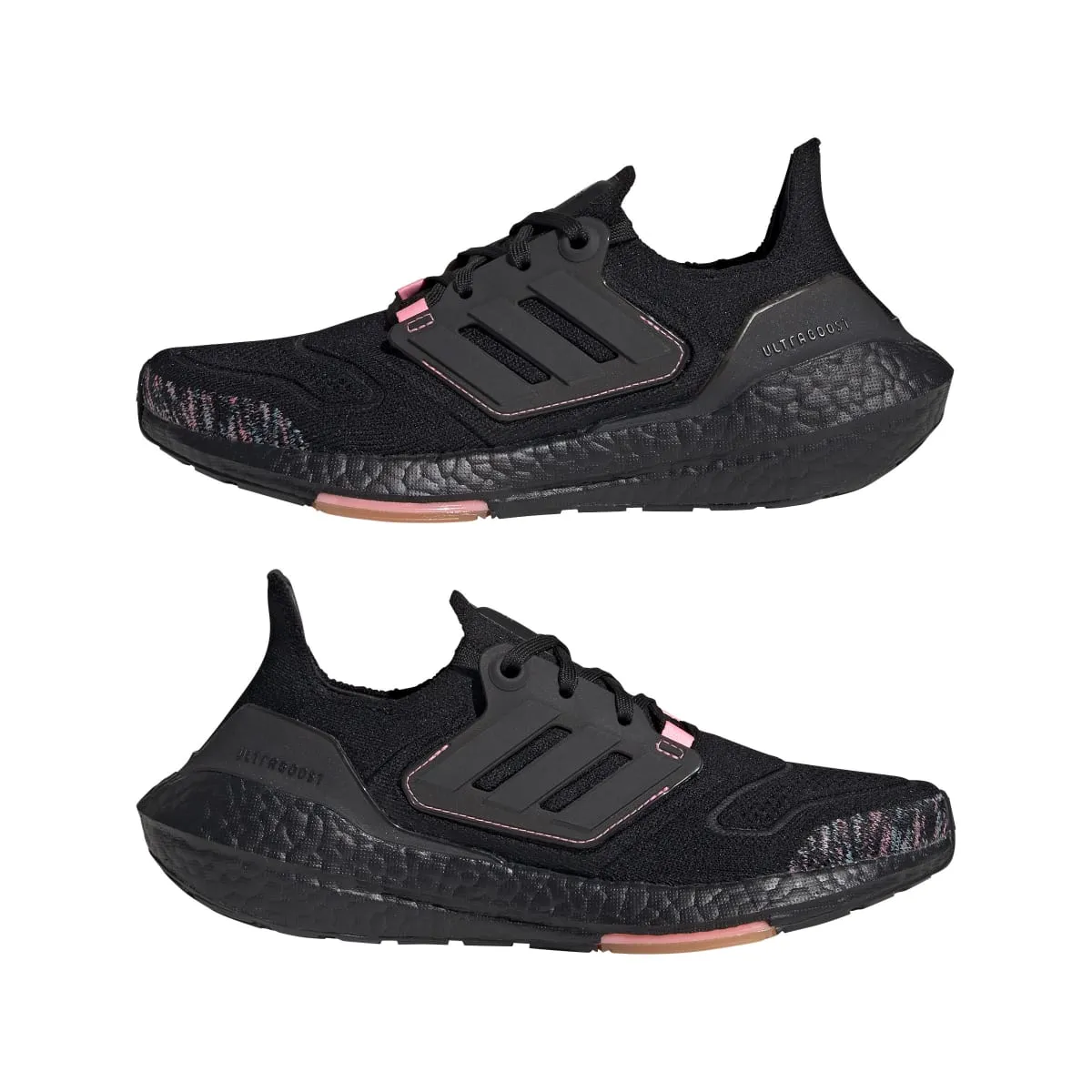 ADIDAS GX5927 ULTRABOOST 22 WMN'S (Medium) Black/Black/Pink Primeknit Running Shoes