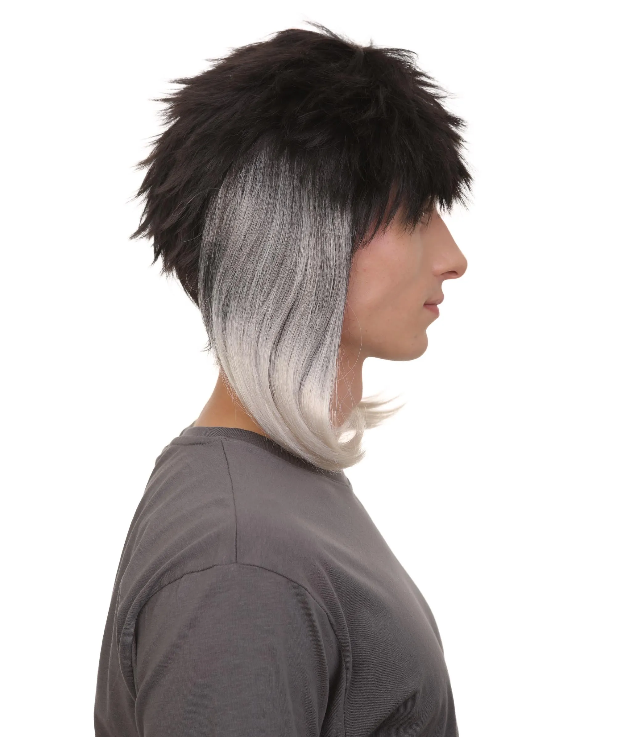 Adult Men’s Anime-themed Spiky Ombre Wig with Bangs I Non-flammable Synthetic Fiber Wig