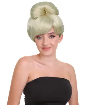 Adult Women’s Fancy Blonde Bun Wig | Perfect for Halloween and Cosplay | Flame-retardant Synthetic Fiber