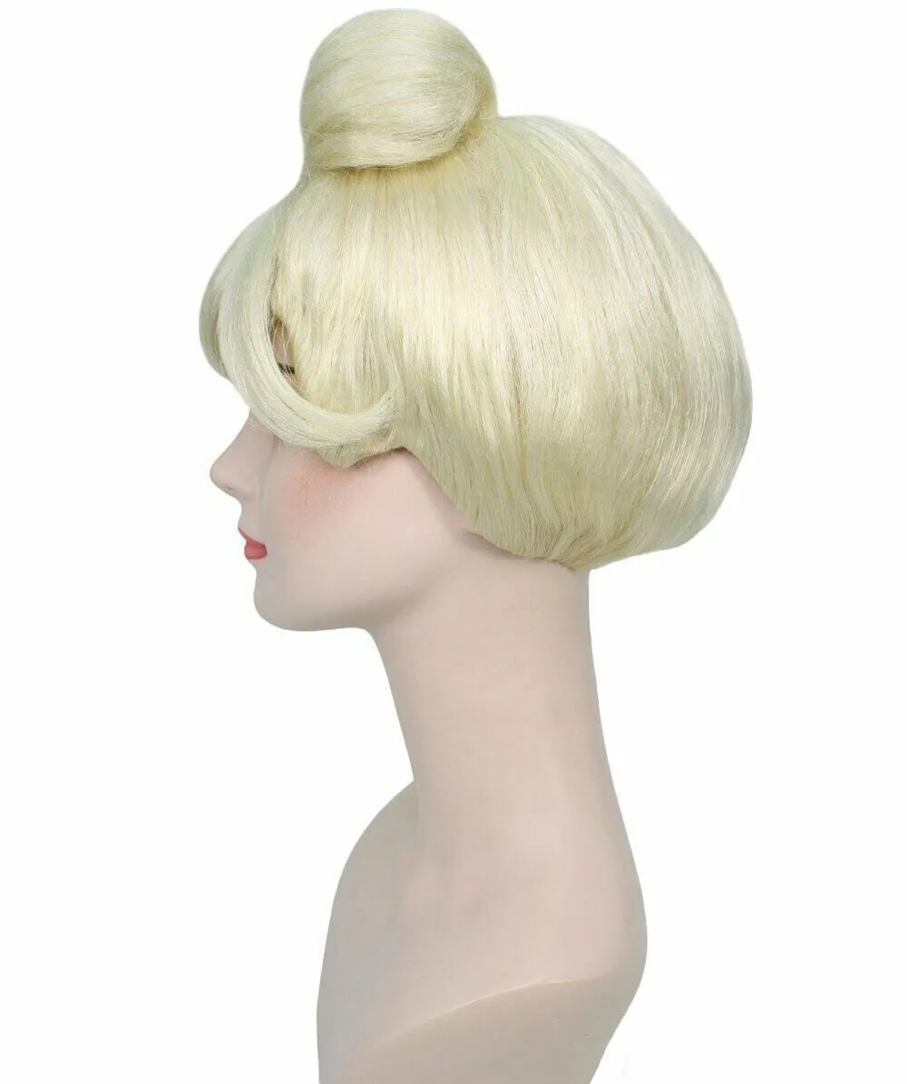 Adult Women’s Fancy Blonde Bun Wig | Perfect for Halloween and Cosplay | Flame-retardant Synthetic Fiber