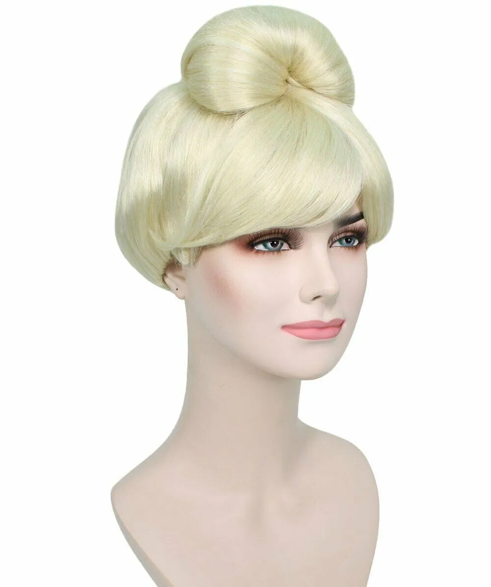 Adult Women’s Fancy Blonde Bun Wig | Perfect for Halloween and Cosplay | Flame-retardant Synthetic Fiber