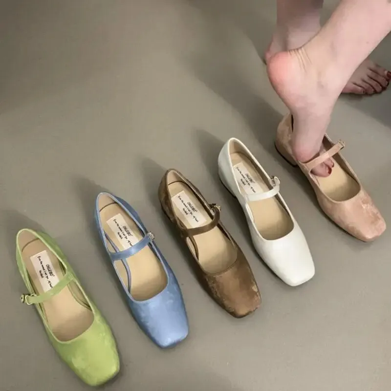 Advbridge  -  2024 New Fashion Satins Women Flat Shoes Ladies Elegant Buckle Mary Jane Shoes Soft Sole Outdoor Dress Ballerinas Footwear Mujer