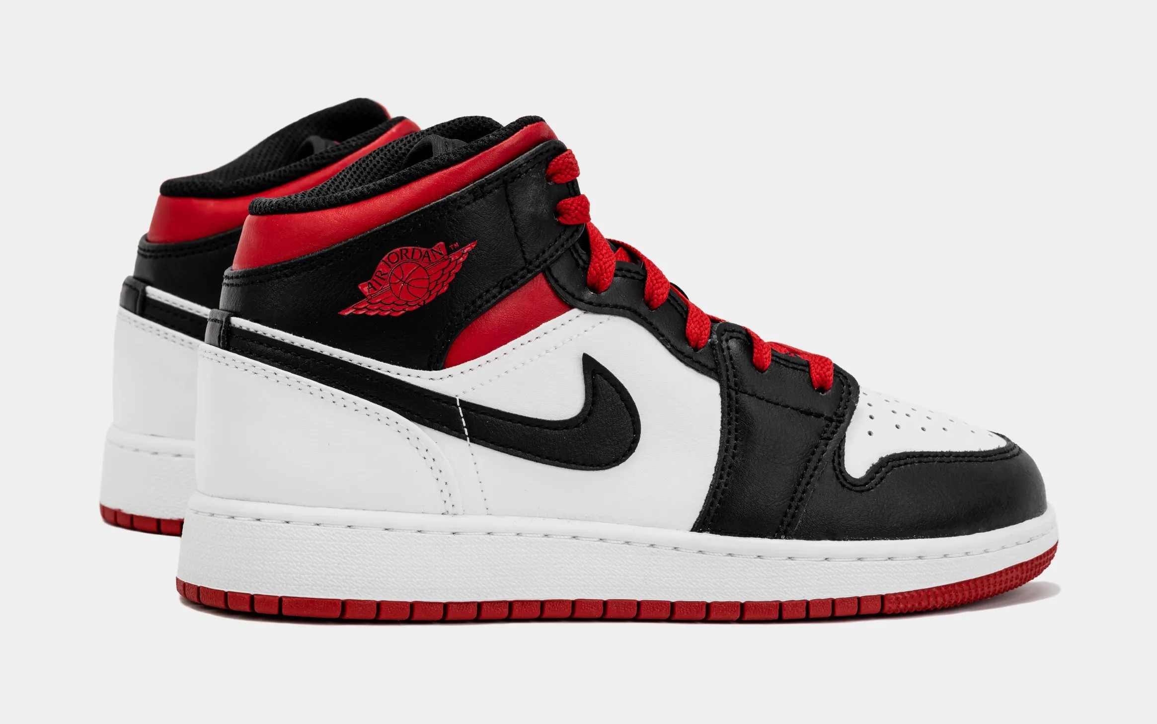 Air Jordan 1 Retro Mid Gym Red Grade School Lifestyle Shoes (Black/Red) Free Shipping