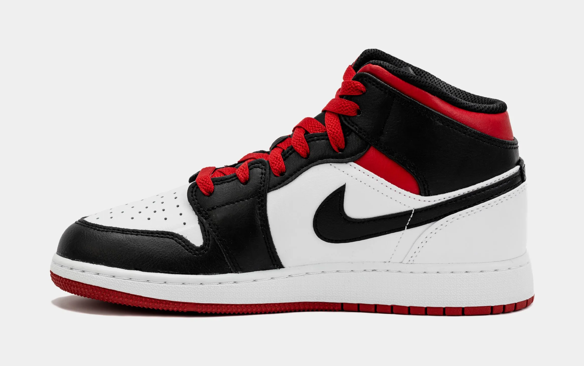 Air Jordan 1 Retro Mid Gym Red Grade School Lifestyle Shoes (Black/Red) Free Shipping