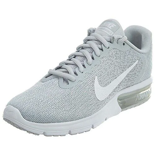 Air Max Sequent 2 Pure Platinum/White/Wolf Grey Running Shoes Size 8