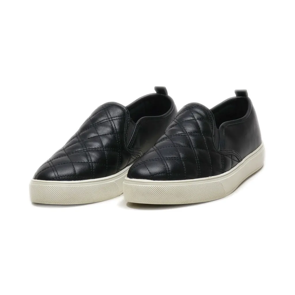 Aldo Slip Ons Pu Leather Black Colour For Women