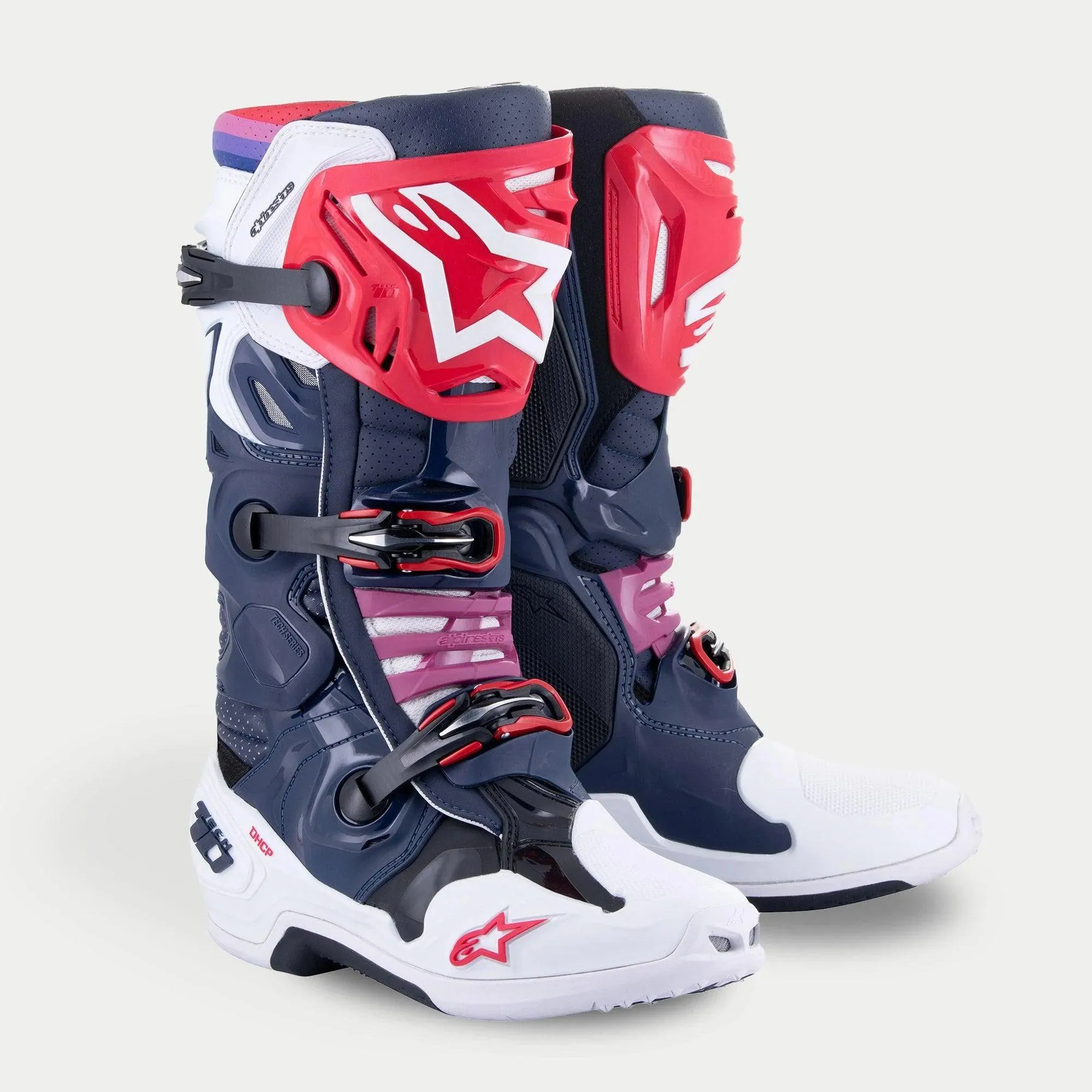 Alpinestars Tech 10 Supervented Boots - Night Navy/White/Rainbow