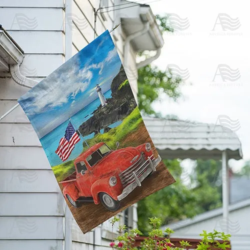 American Truck Double Sided House Flag