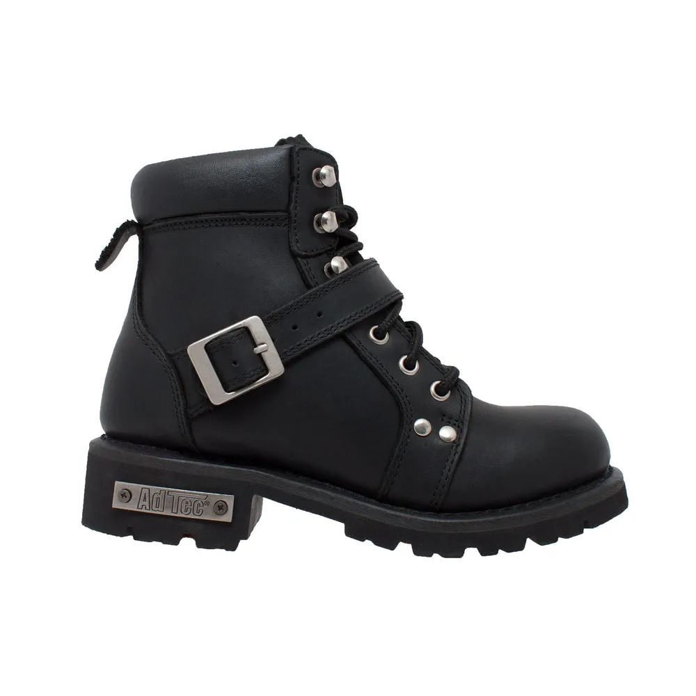 Ankle Boot - Women's YKK Zipper Black Biker Boot