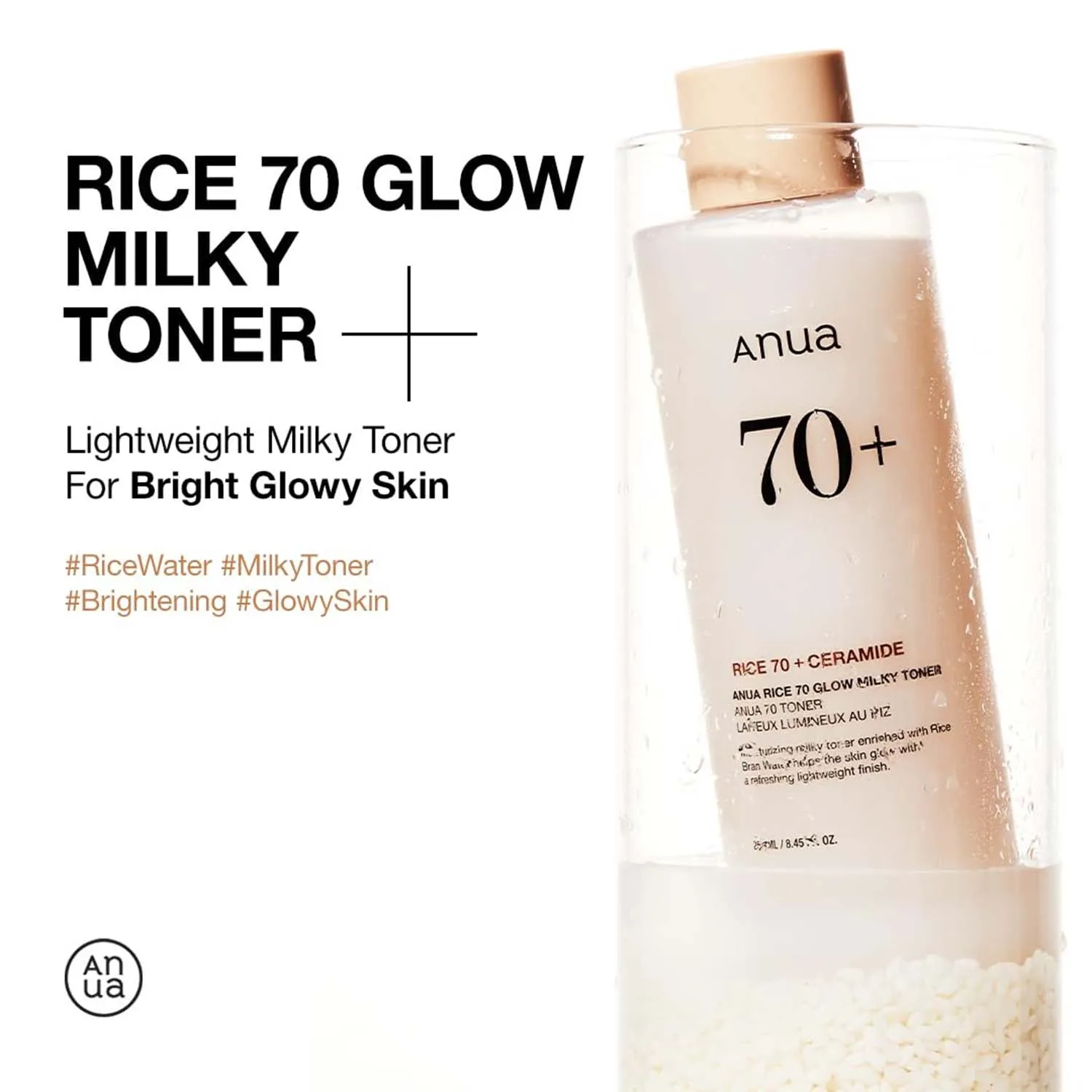 Anua Rice 70 Glow Milky Toner 8.45oz/ 250ml