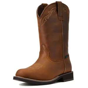 ARIAT Delilah Round Toe Waterproof Western Boots - Womens Cowgirl - Distressed Brown