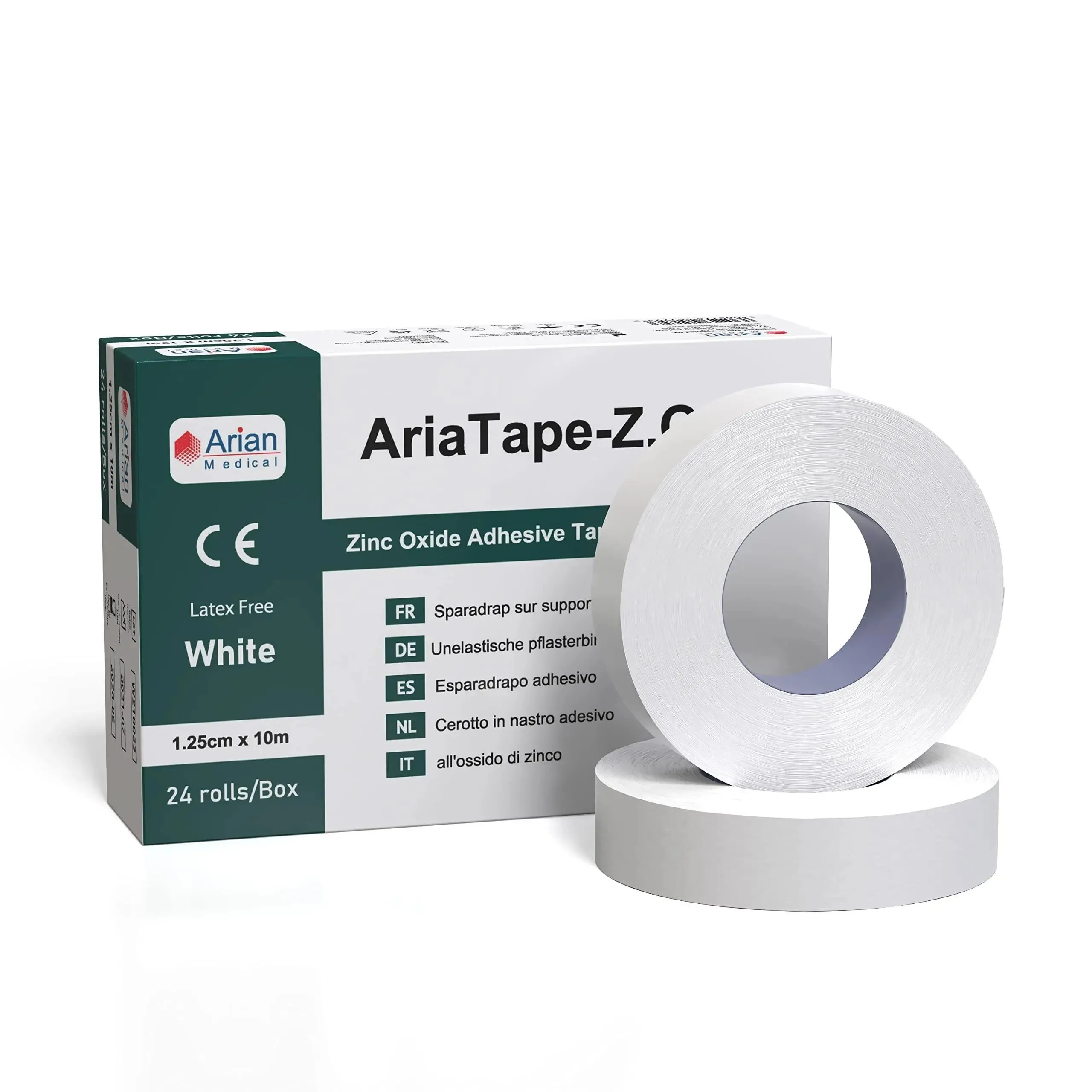 AriaTape Zinc Oxide Tape- 1.25cm X 10m Tape - 6 Rolls