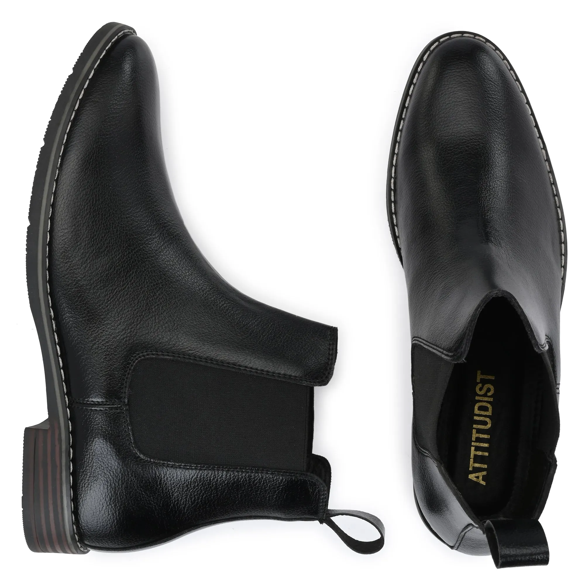 Attitudist Unisex Black Chelsea Boot