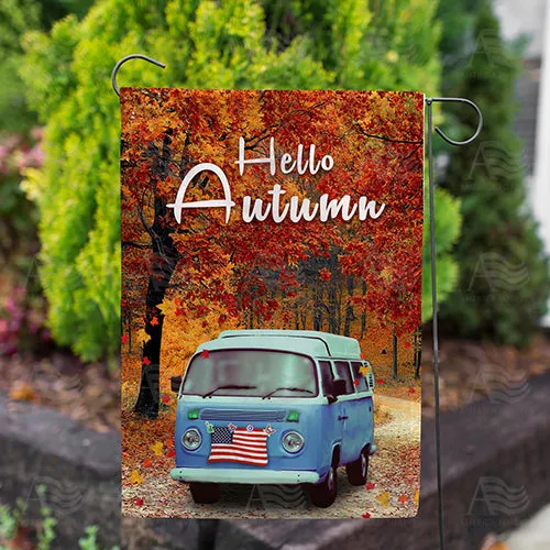 Autumn Drive Double Sided Garden Flag