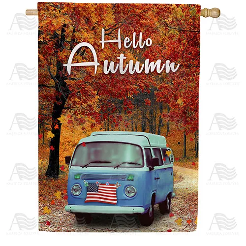 Autumn Drive Double Sided House Flag