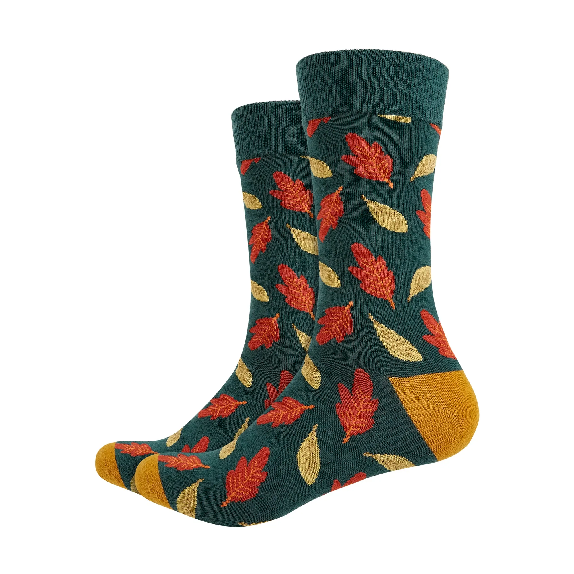 Autumn Leaves Printed Crew Length Socks