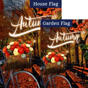 Autumn Night Bike Ride Flags Set (2 Pieces)