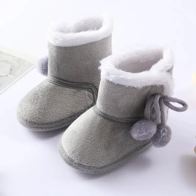 Autumn Winter Warm New born Boots 1 Year baby Girls Boys Shoes Toddler Soft Sole Fur Snow Boots 0-18M