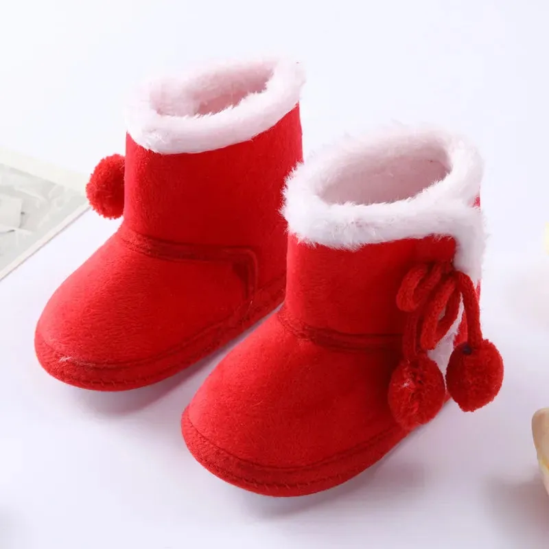 Autumn Winter Warm New born Boots 1 Year baby Girls Boys Shoes Toddler Soft Sole Fur Snow Boots 0-18M