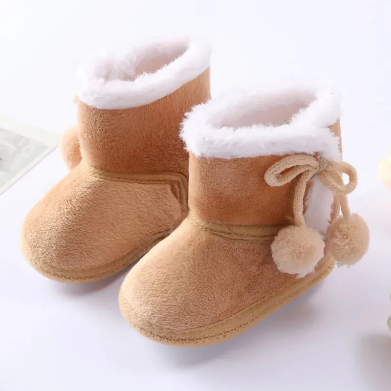 Autumn Winter Warm New born Boots 1 Year baby Girls Boys Shoes Toddler Soft Sole Fur Snow Boots 0-18M