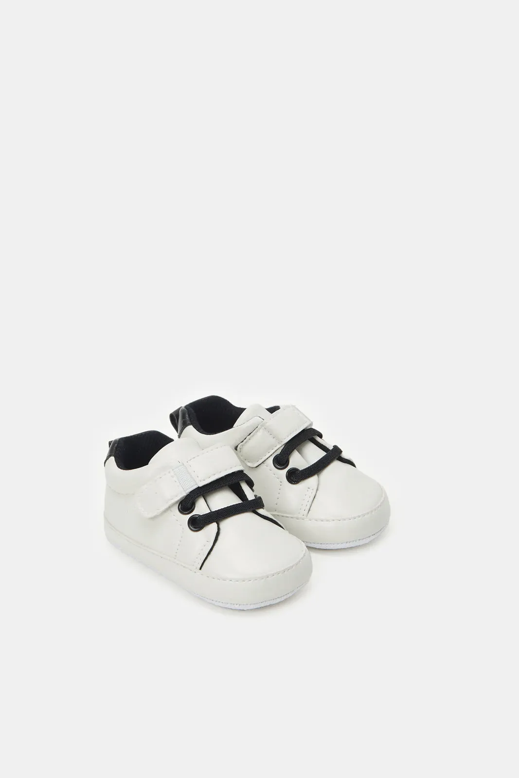 Baby White Velcro Pram Shoes