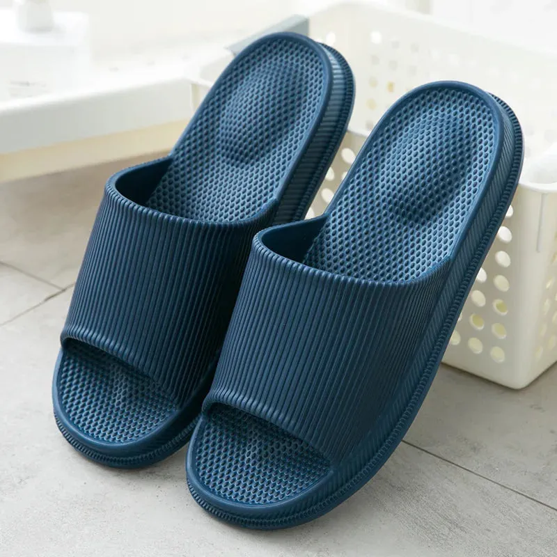 Big Size EVA Massage Slippers Men Women Home Slippers Outdoor Beach Shoes Couples Sandals Light House Bathroom Non-slip Slides