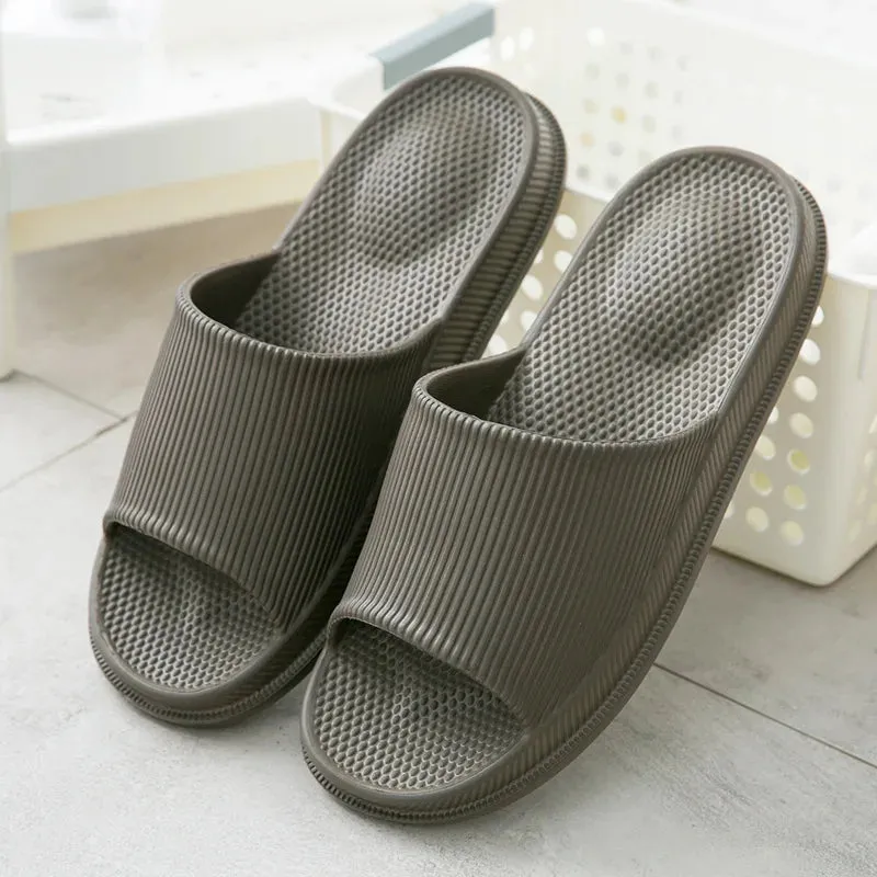 Big Size EVA Massage Slippers Men Women Home Slippers Outdoor Beach Shoes Couples Sandals Light House Bathroom Non-slip Slides