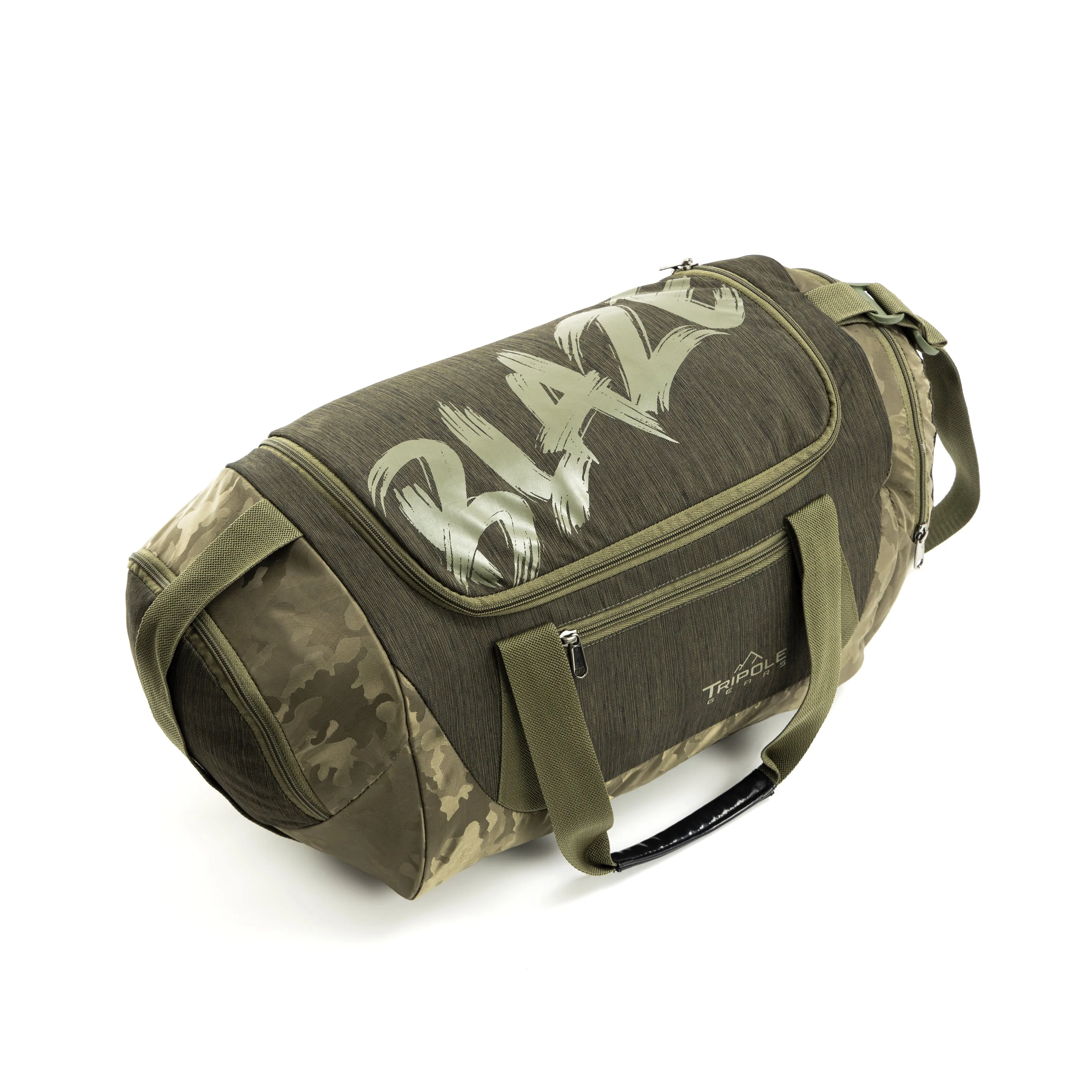 Blaze Gym & Sports Duffel Bag l Green Melange and Green Jaquard