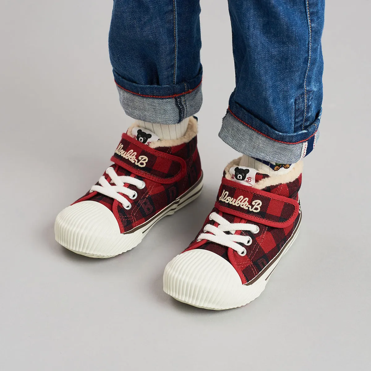 Block Checked Sneakers for Kids