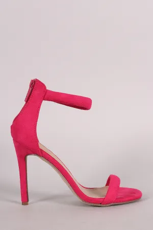 Breckelle Suede Open Toe Stiletto Heel