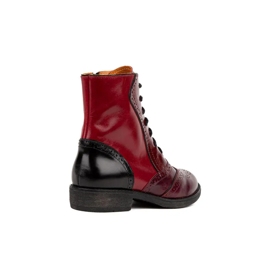 Brick Lane Boots - Claret & Red & Black