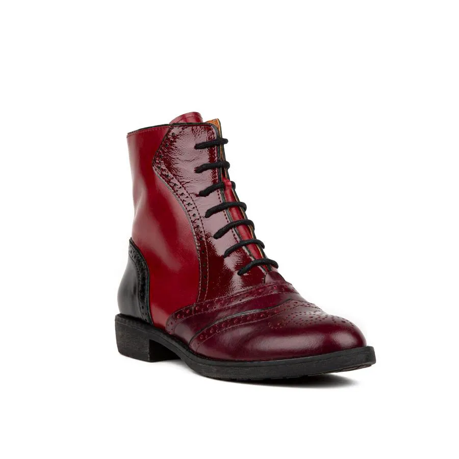 Brick Lane Boots - Claret & Red & Black