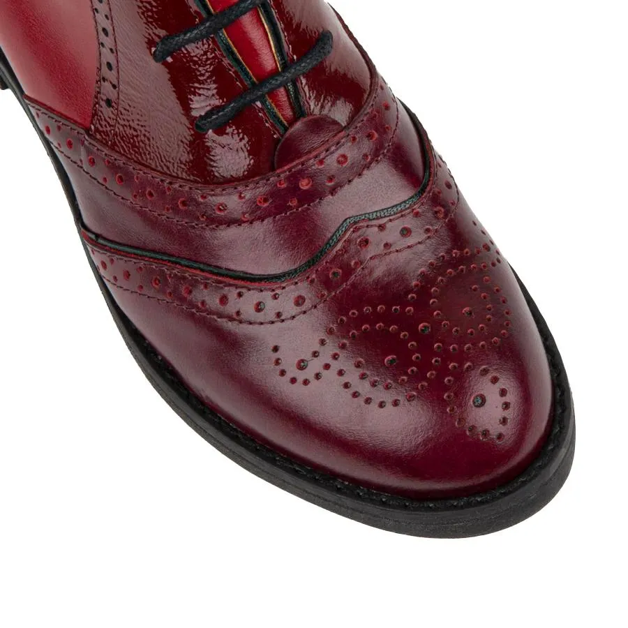 Brick Lane Boots - Claret & Red & Black