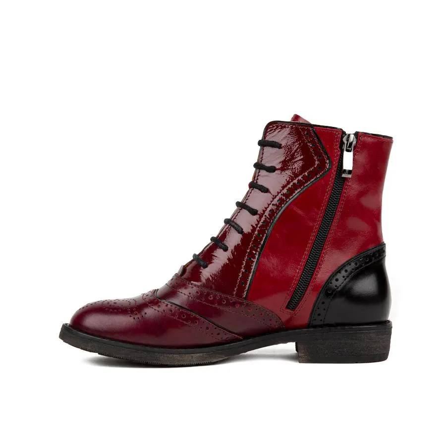 Brick Lane Boots - Claret & Red & Black