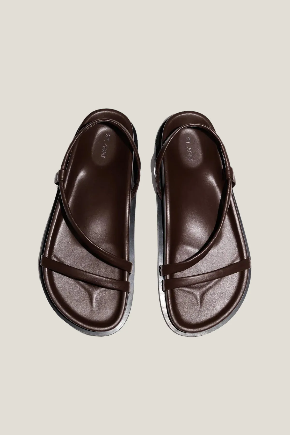 Brown Twist Leather Sandal