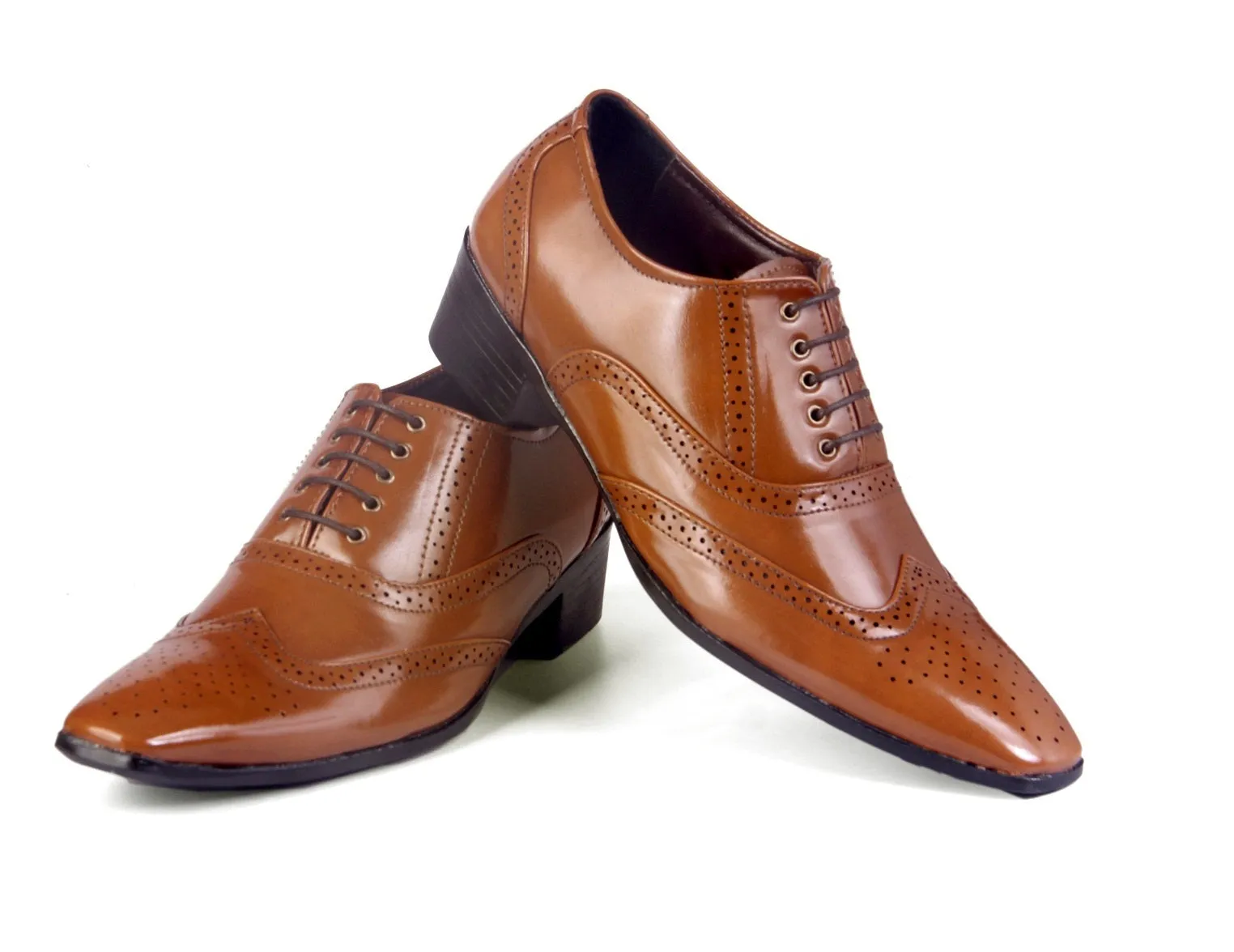 BXXY Height Increasing Party Wear Brogue Oxford Shoes