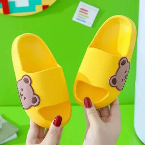 Cartoon Bear Children's Beach Slippers For Boys Girls Home Shoes Summer Thick Sole Flip Flops EVA Soft Outdoor Slippers Child