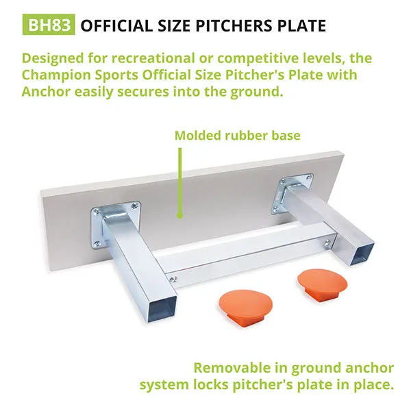 Champion Sports Official Size Pitcher'S Plate With Anchor