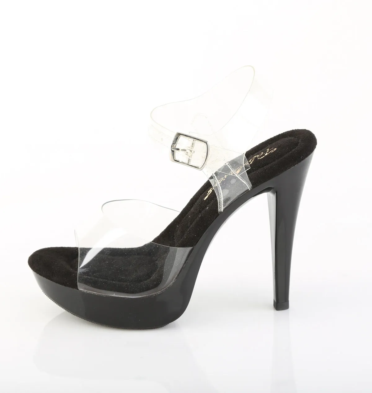 Cocktail-508 Clear-Black Platform Heels