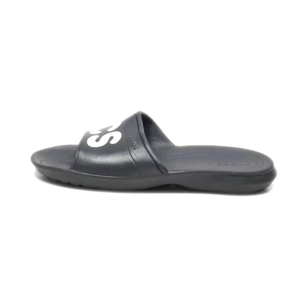 Crocs Classic Slide Graphic Sliders Eva Black Colour For Women