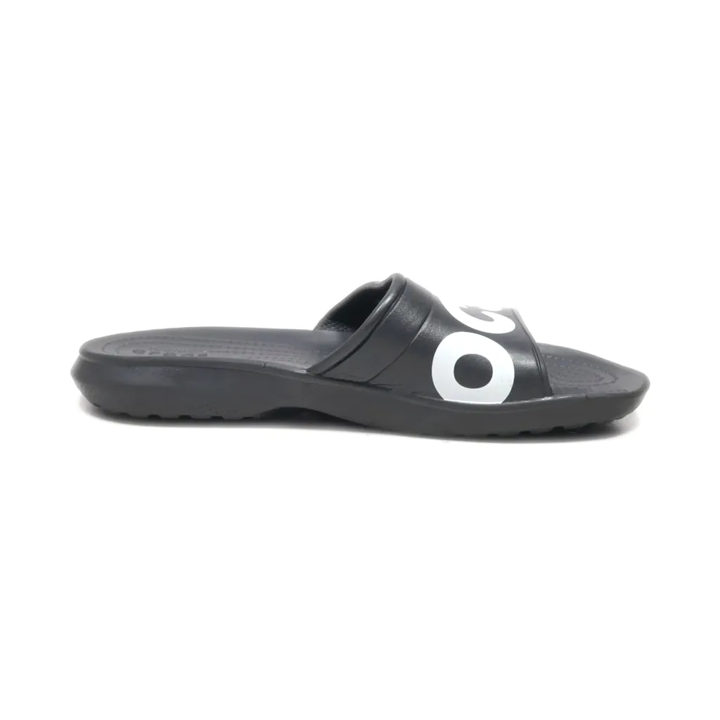 Crocs Classic Slide Graphic Sliders Eva Black Colour For Women