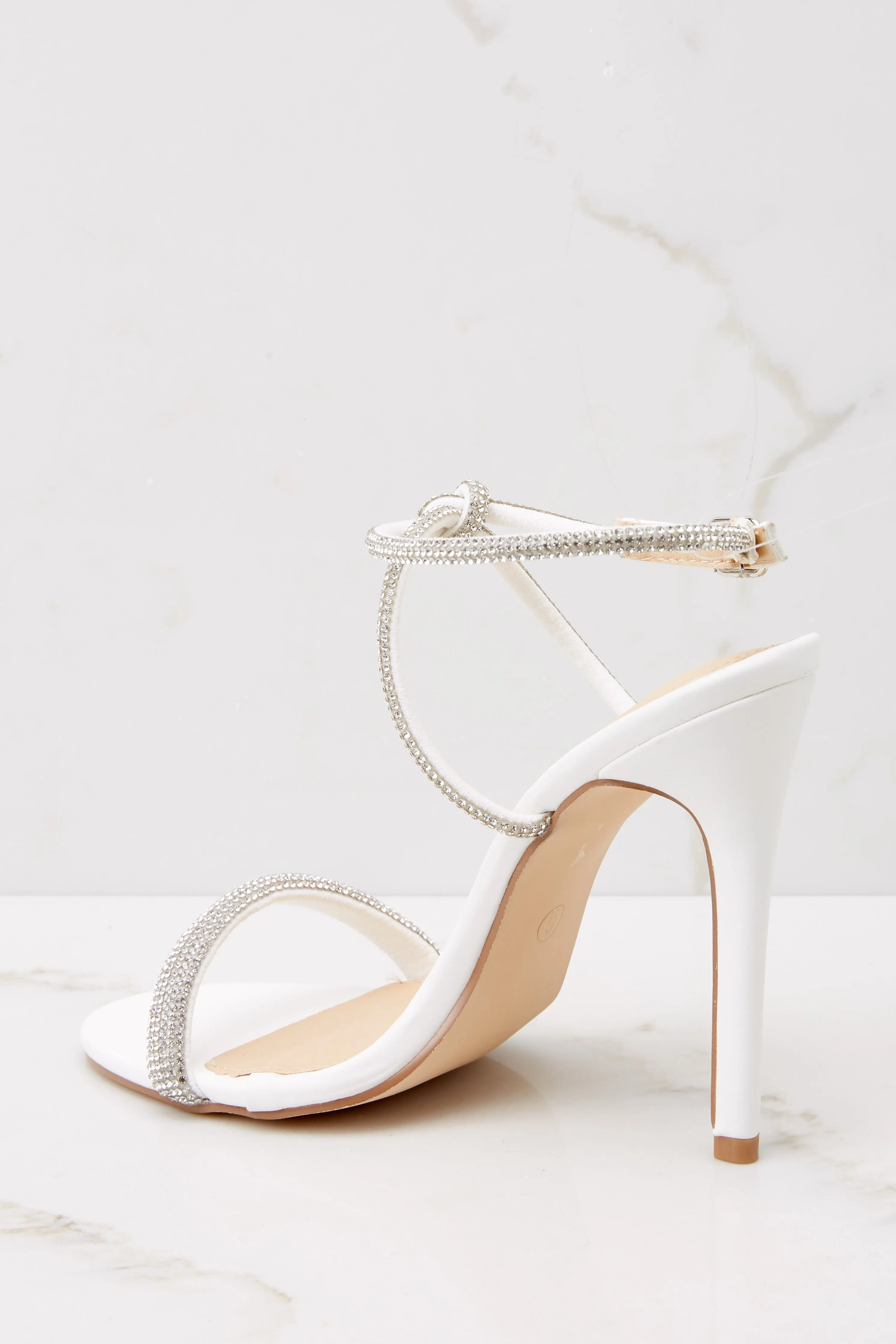 Dazzling Darling White Ankle Strap Heels